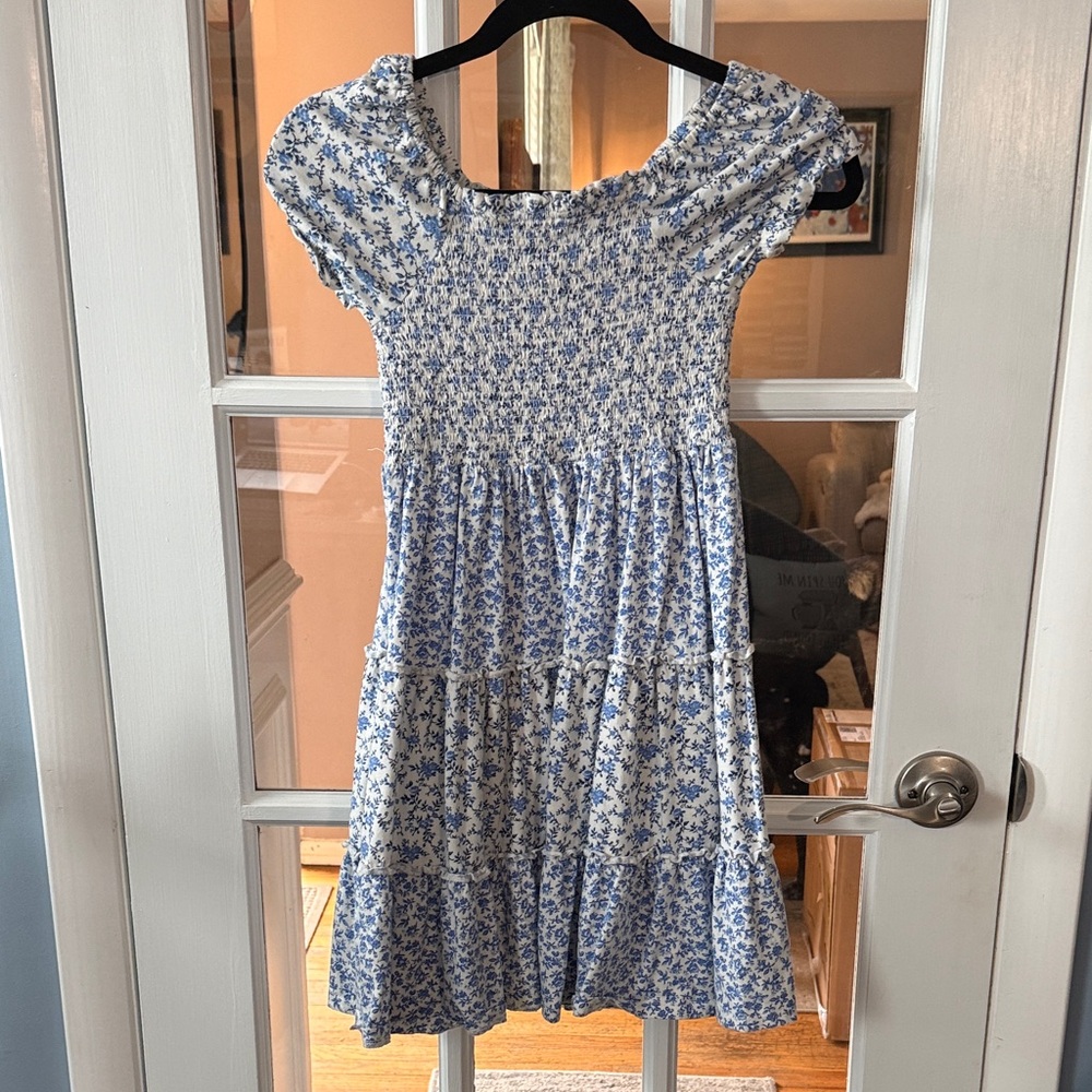 Polo by Ralph Lauren Blue and White Floral Kids Dress Large